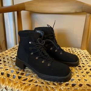 Stuart Weitzman Black Combat Boots